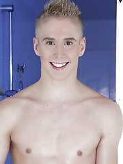 Sportladz: Justin Conway shoots out the shower and into a twink\'s hairless ass