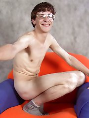 Skinny nerdy boy turns out to sport a nice long dick made for gay anal sex