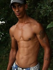 gypsy tattooed guy shows his muscles and beautiful body