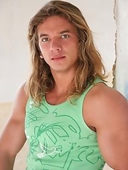 Long-haired handsome man sucks dick and fucks cute blond